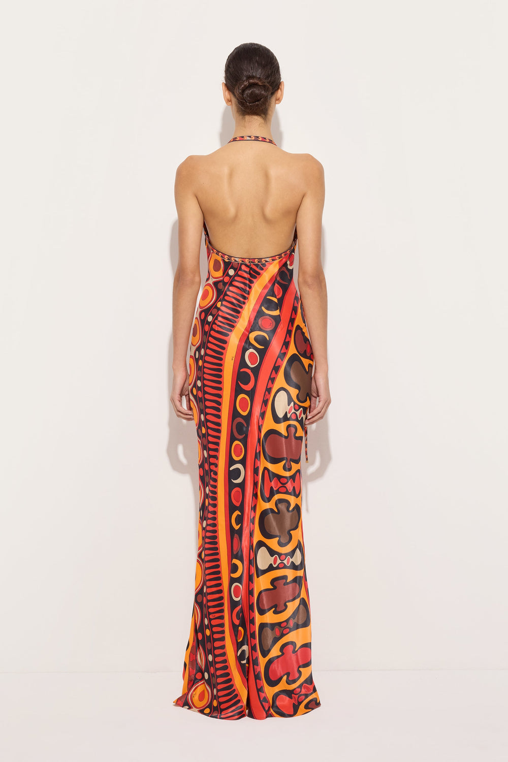 Pucci Soleil Print Orange Satin Dress