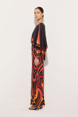 Pucci Marmo Print Silk Dress with Cape
