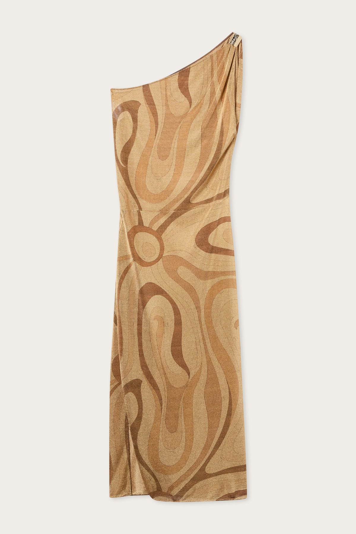 Pucci Marmo Print One-Shoulder Lamè Dress