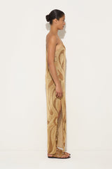 Pucci Marmo Print One-Shoulder Lamè Dress