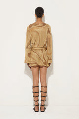 Pucci Marmo Print Lamè Dress with Belt