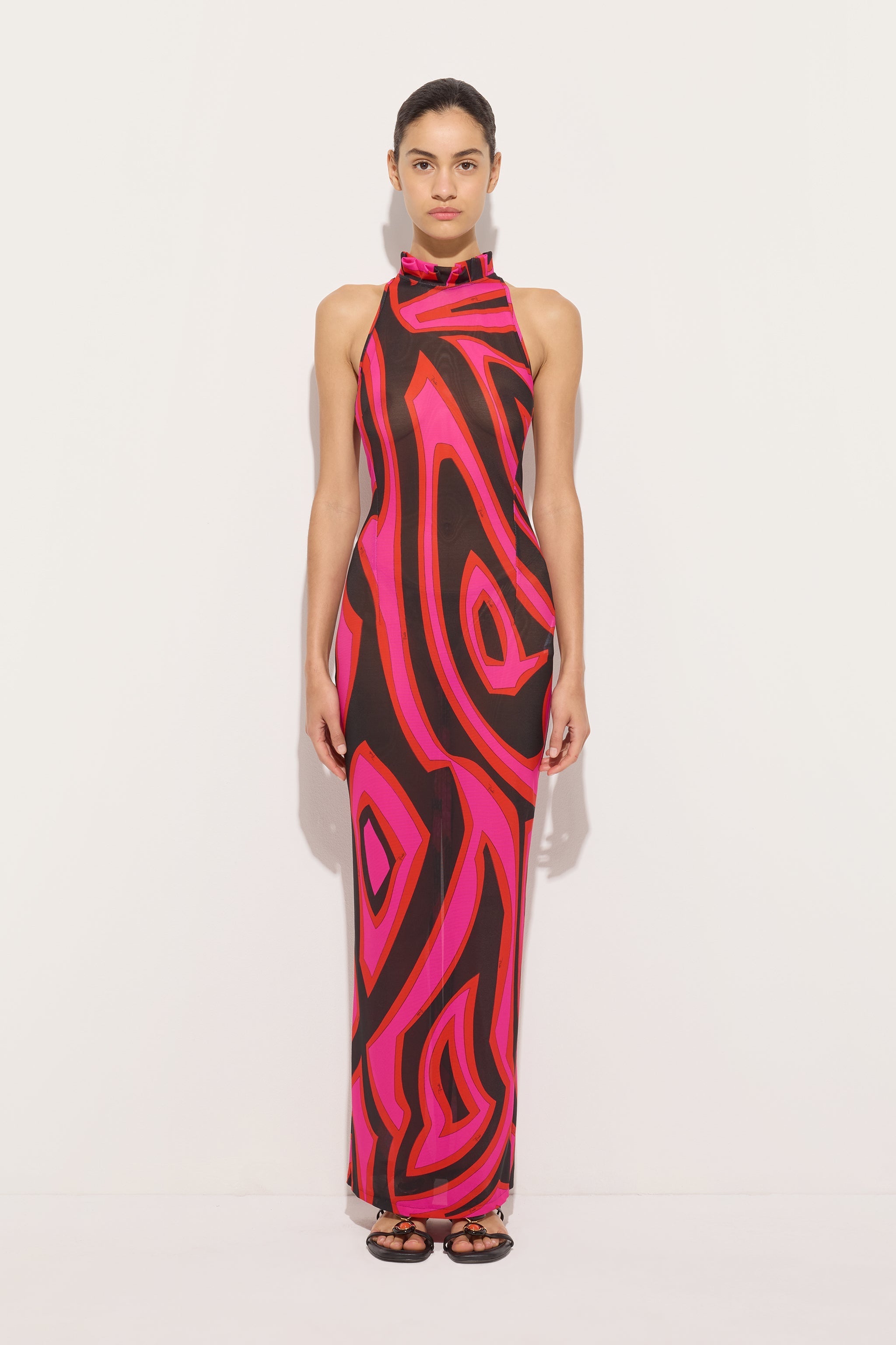 Pucci Labirinto Print Long Fitted Dress