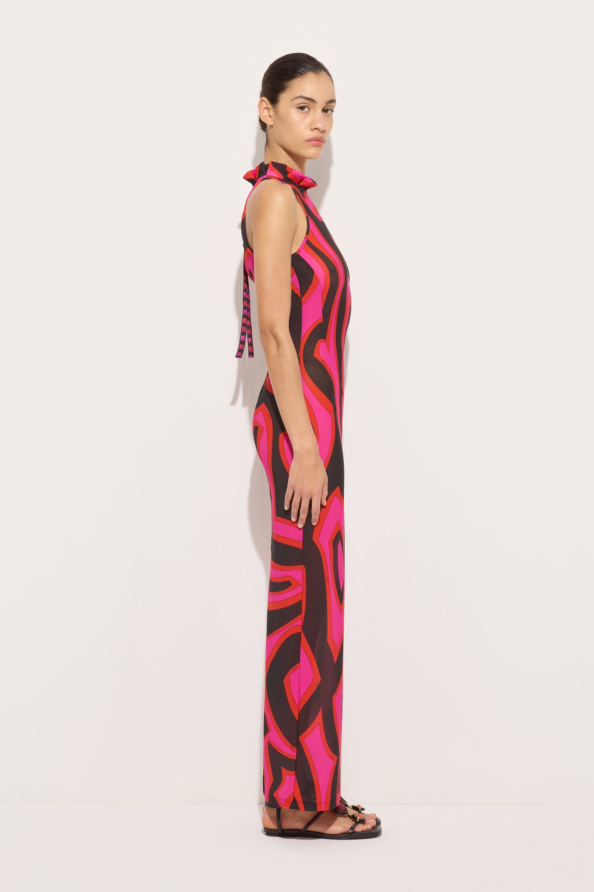 Pucci Labirinto Print Long Fitted Dress