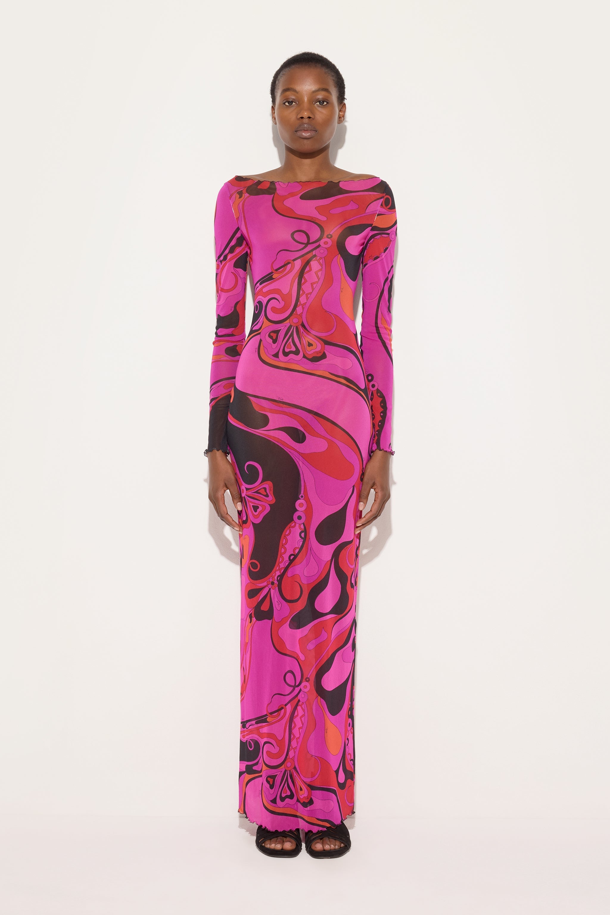Pucci Orchidee Print Tulle Dress