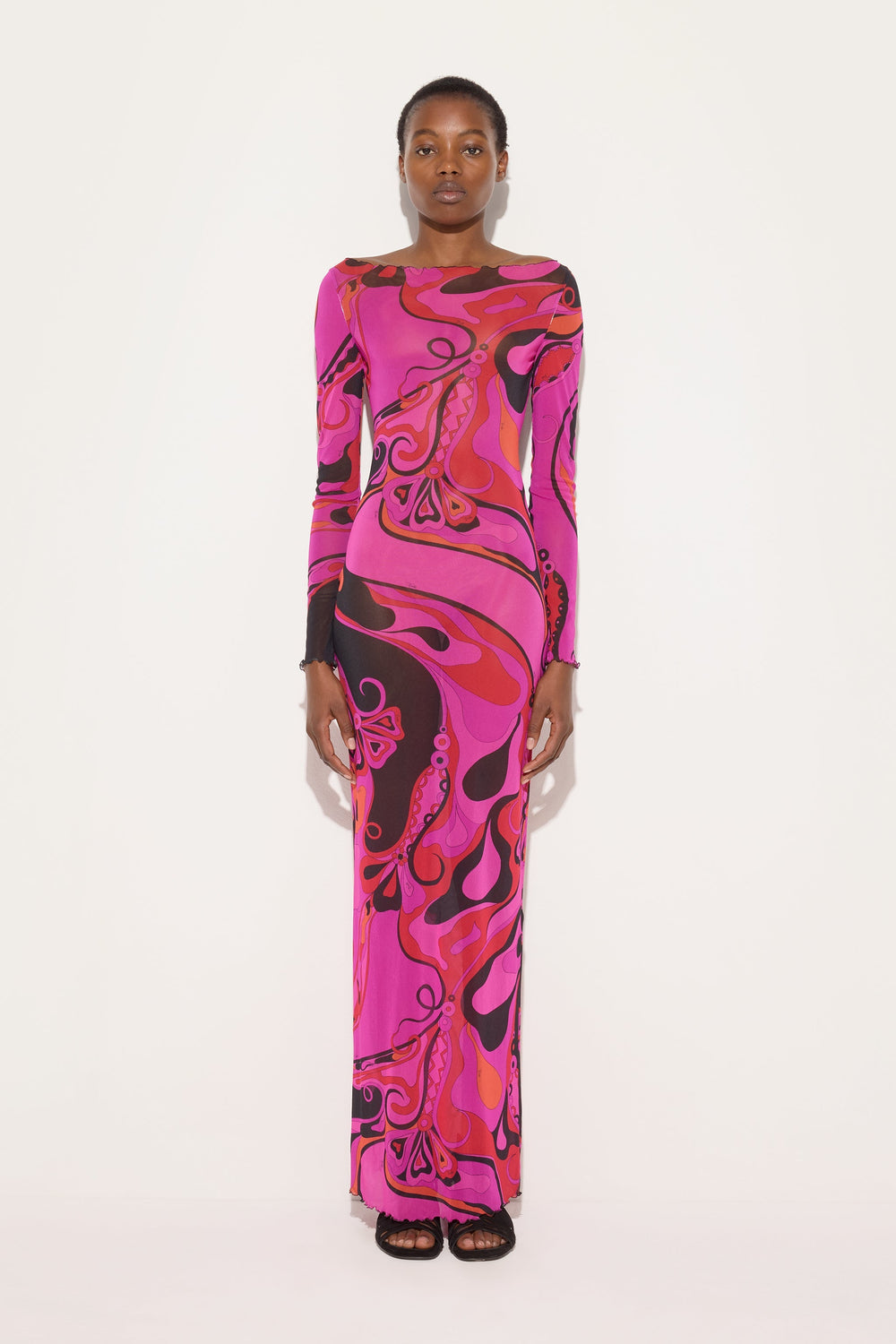 Pucci Orchidee Print Tulle Dress
