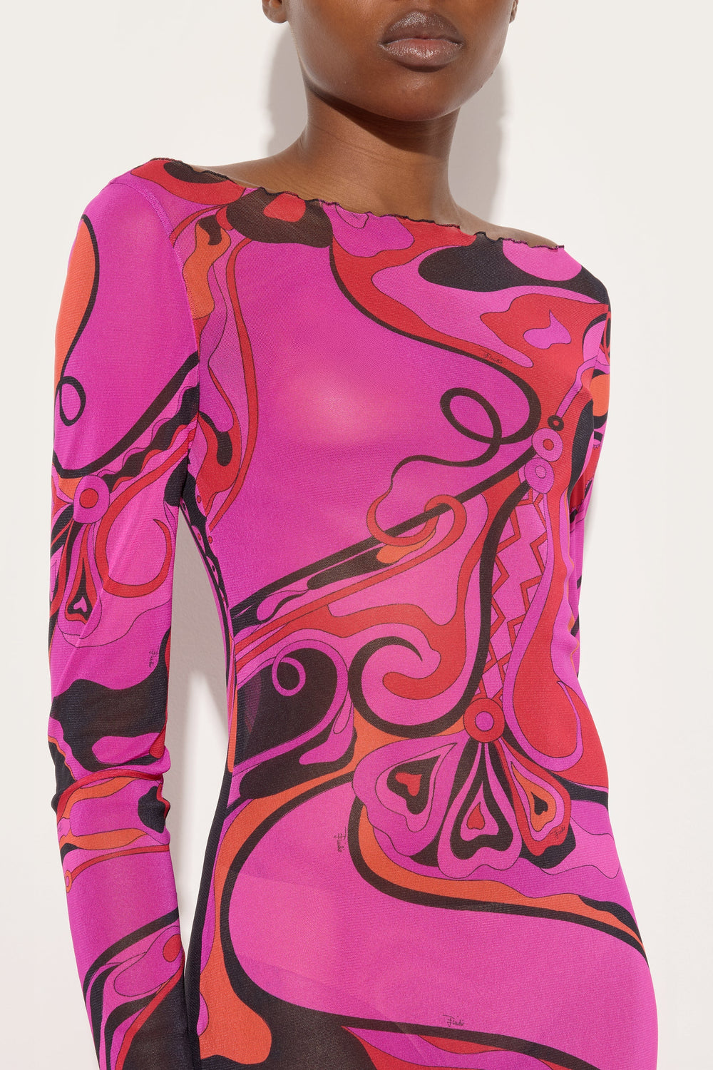 Pucci Orchidee Print Tulle Dress