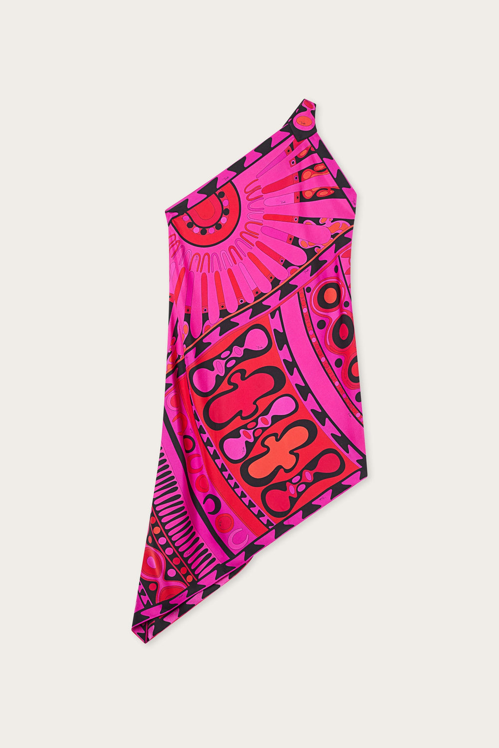 Pucci Soleil Print One-Shoulder Dress