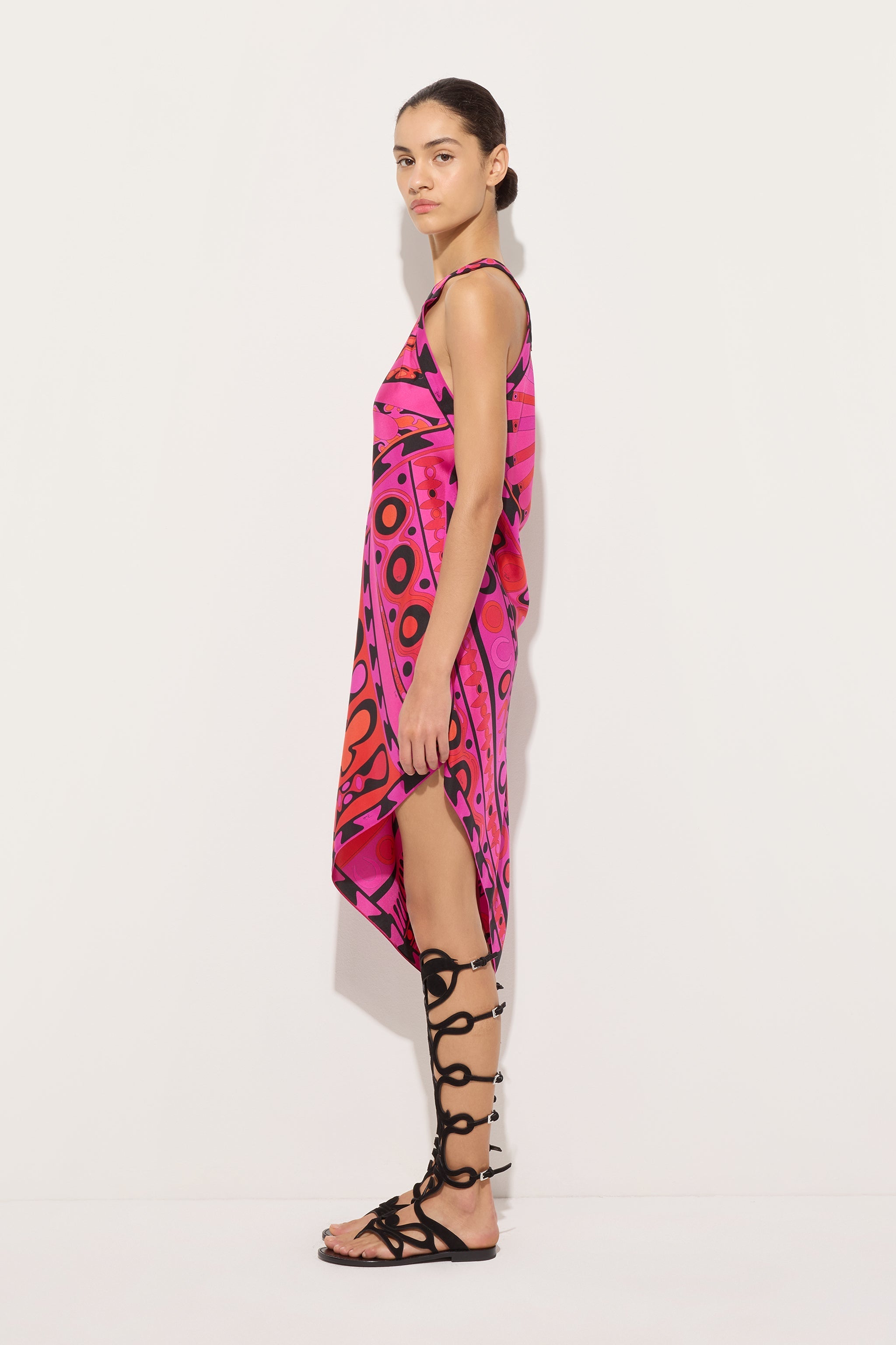 Pucci Soleil Print One-Shoulder Dress