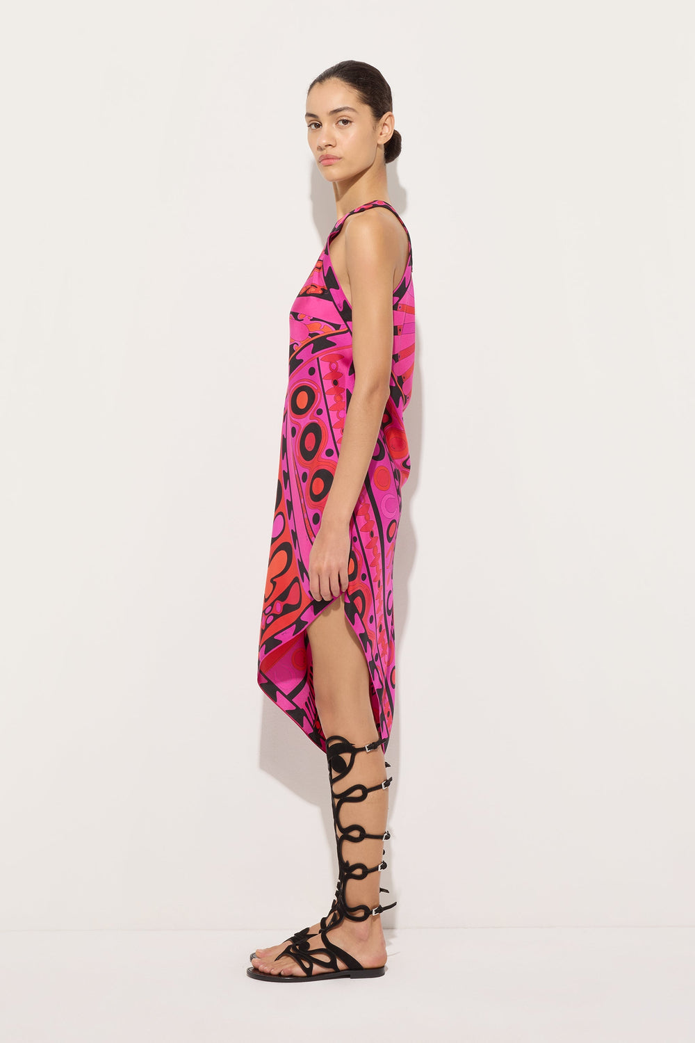 Pucci Soleil Print One-Shoulder Dress
