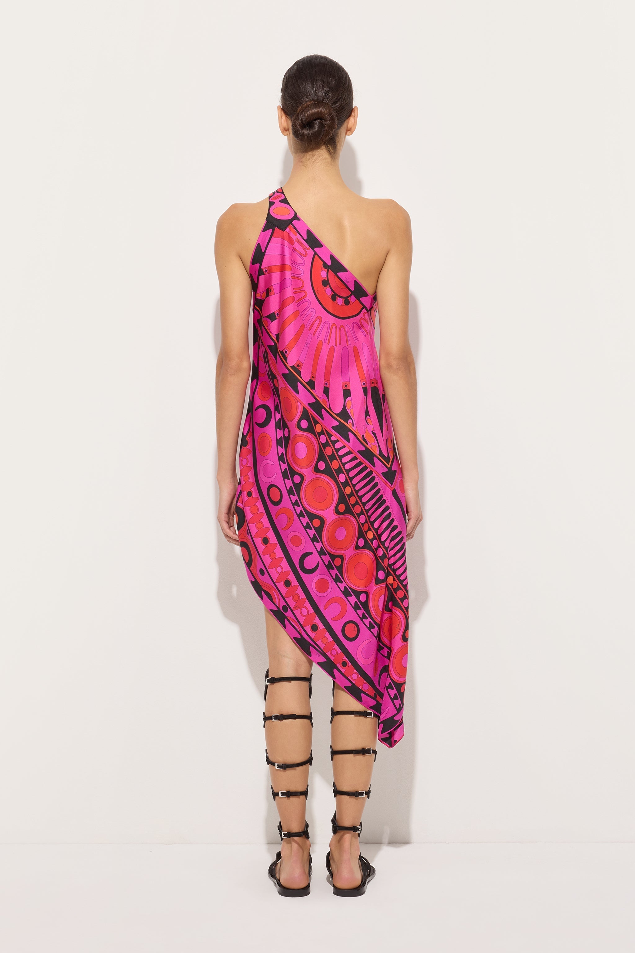 Pucci Soleil Print One-Shoulder Dress