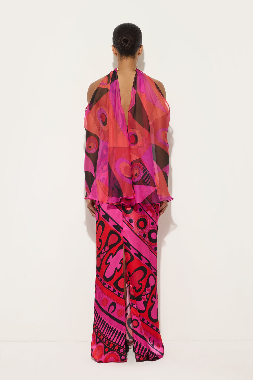 Pucci Occhi Print Satin and Chiffon Dress
