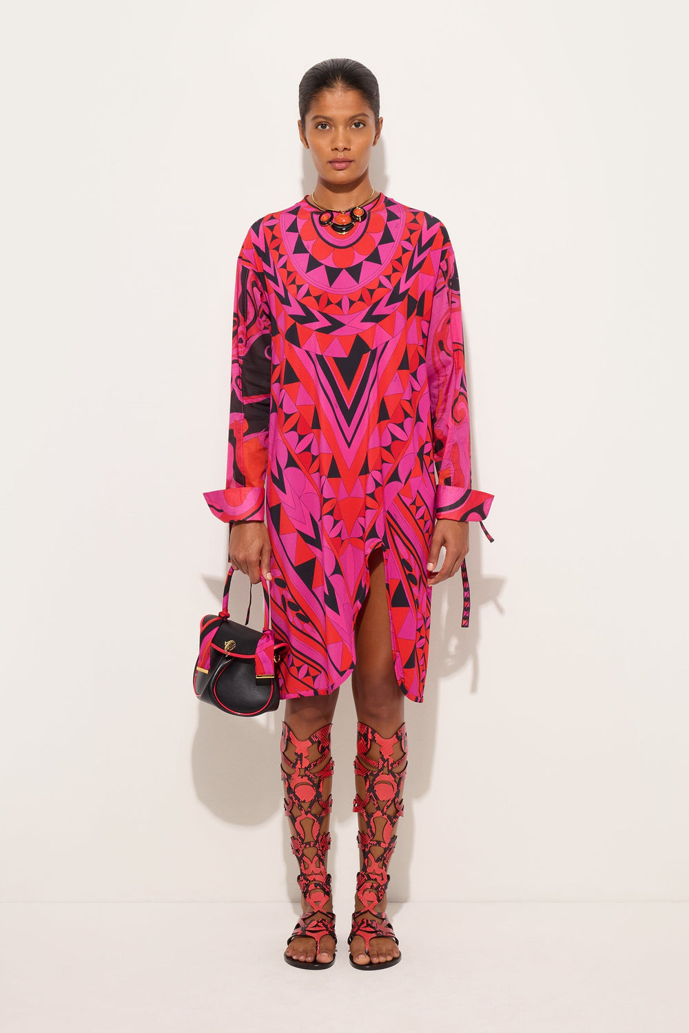 Pucci Manuba Print Long-Sleeved Dress