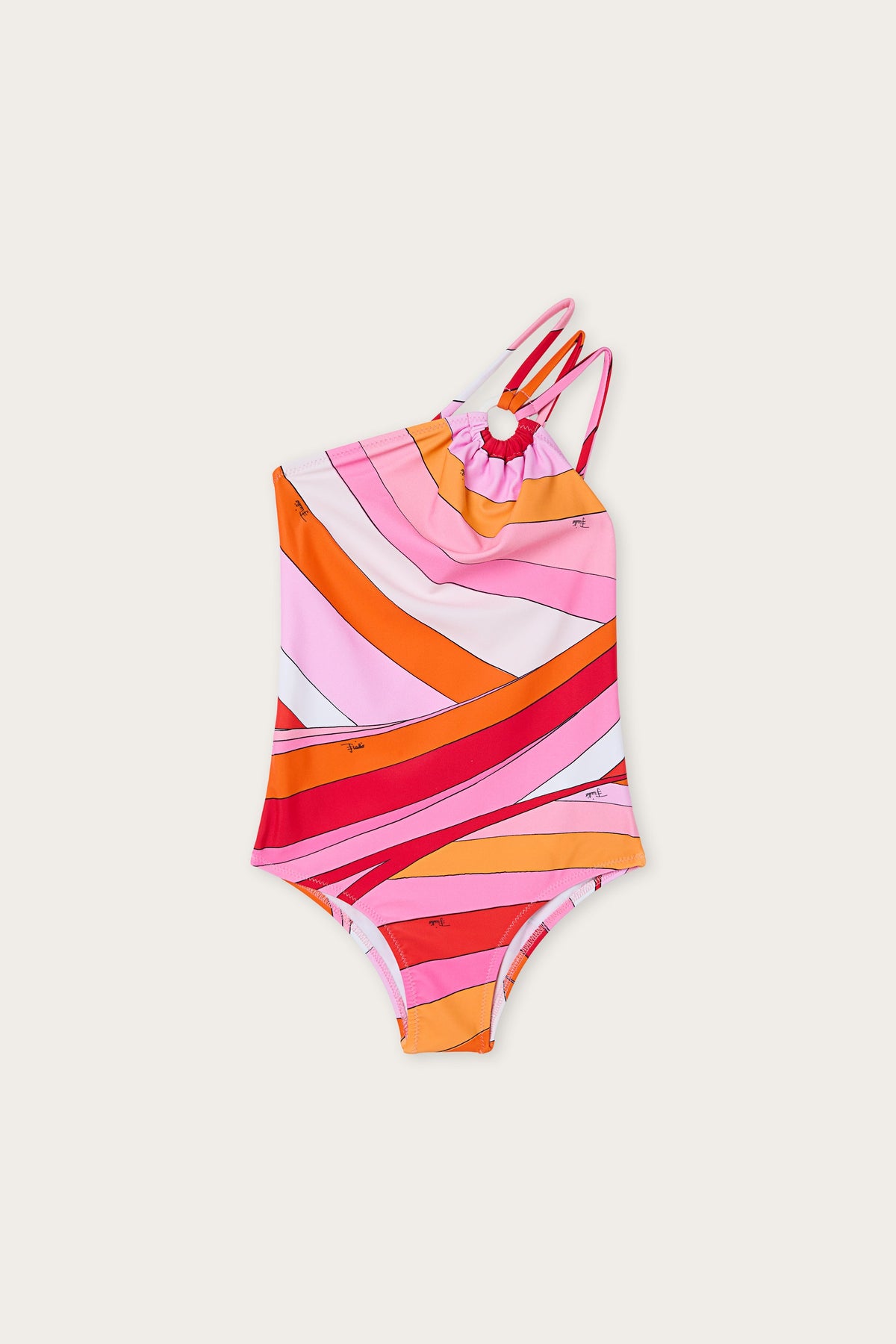 Pucci One-Shoulder Iride Print One-Piece Swimsuit