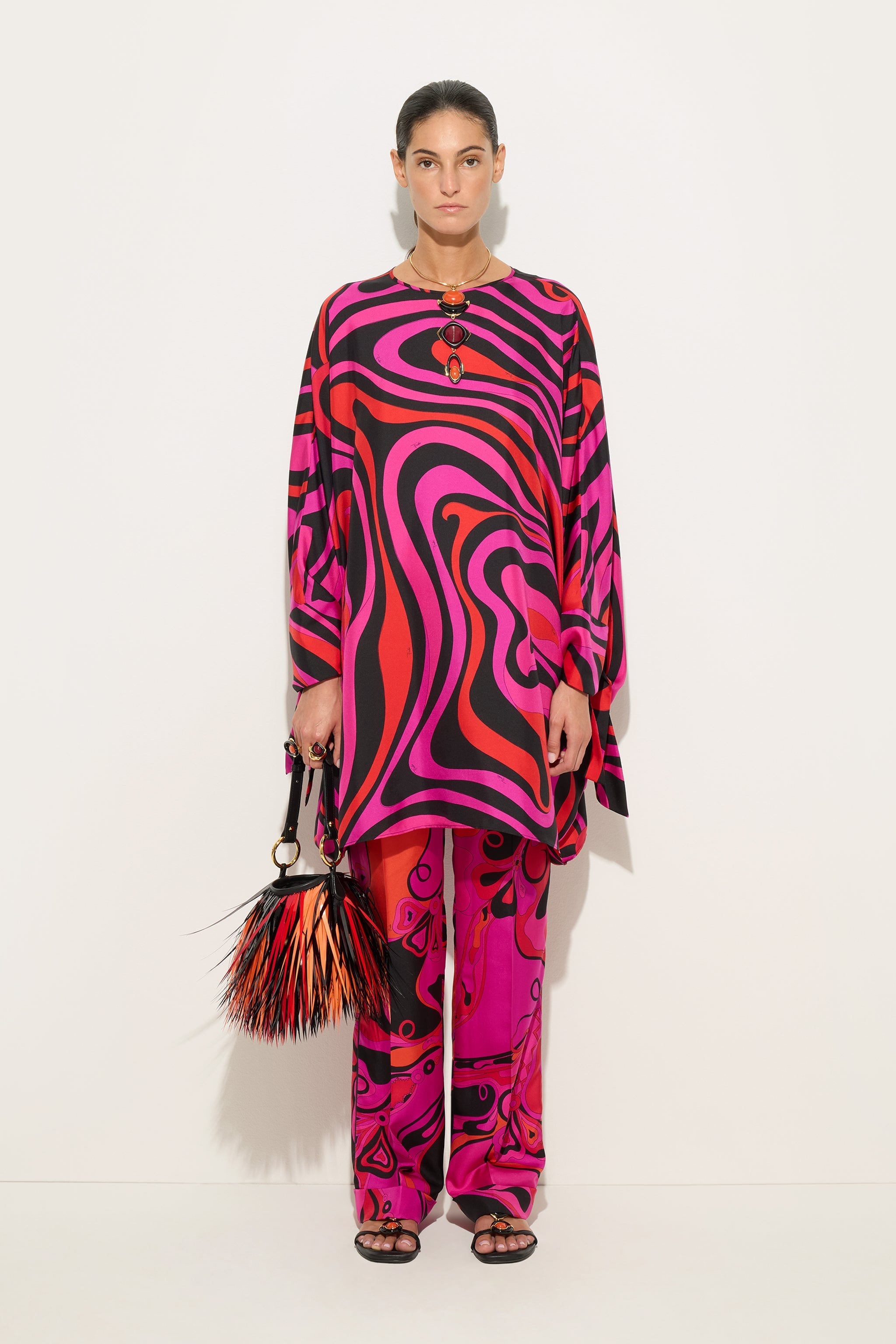 Pucci Marmo Print Silk Kaftan