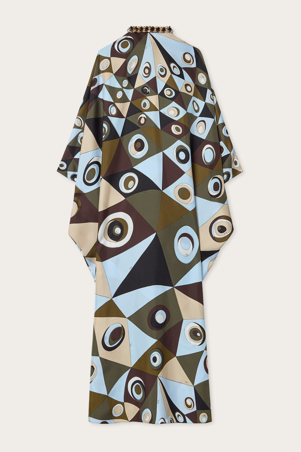 Pucci Occhi Print Silk Kaftan with Embroidery
