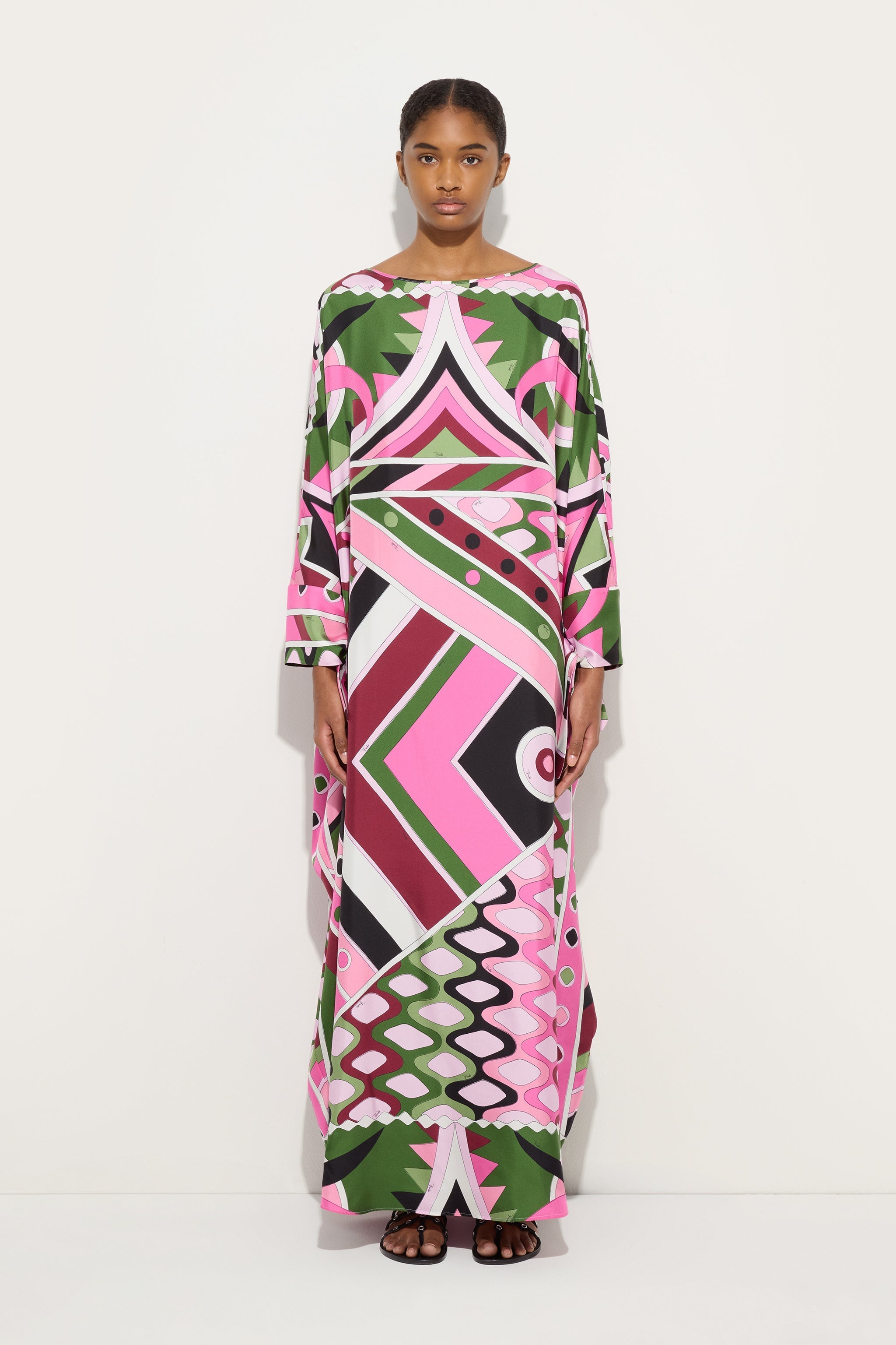 Pucci Vivara Print Long Silk Kaftan