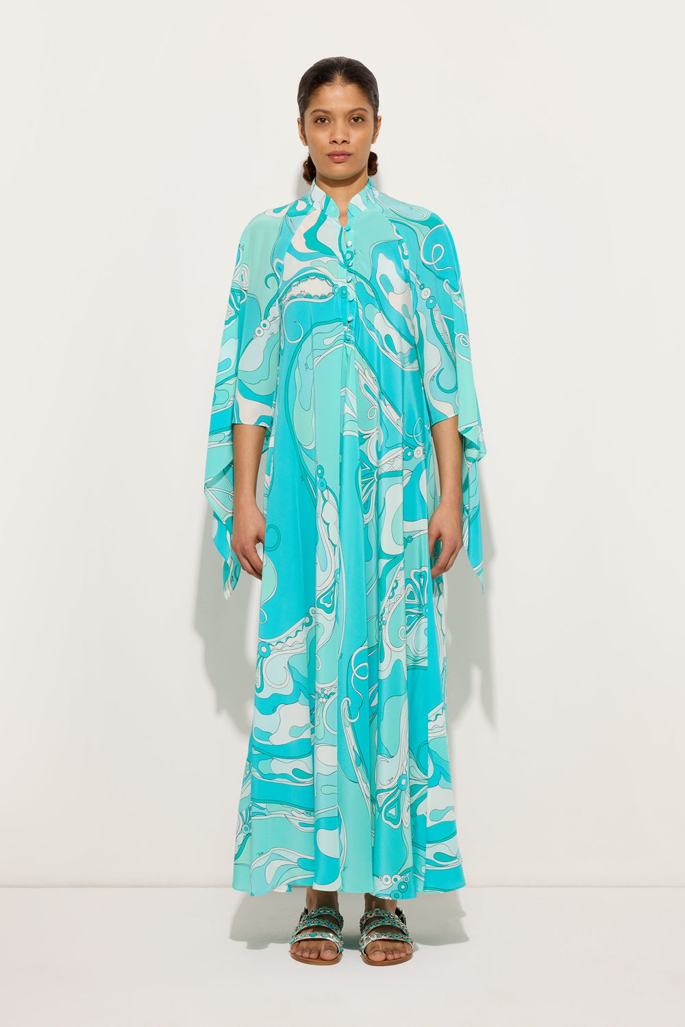 Pucci Orchidee Print Long Kaftan