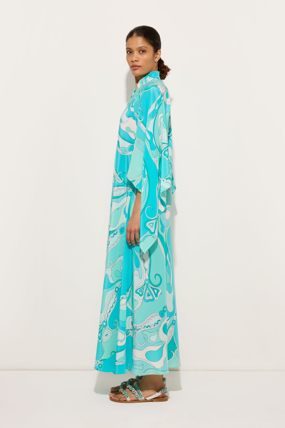 Pucci Orchidee Print Long Kaftan