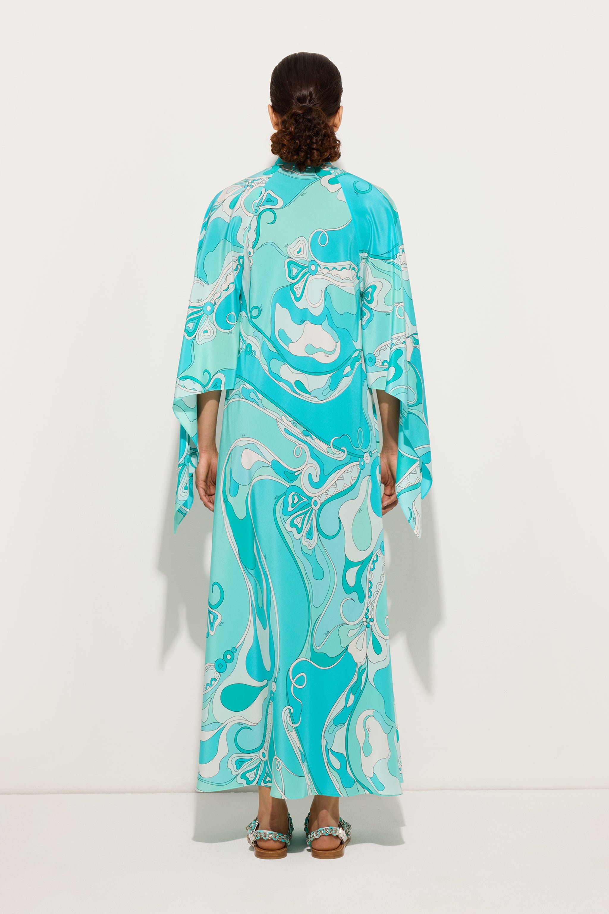 Pucci Orchidee Print Long Kaftan