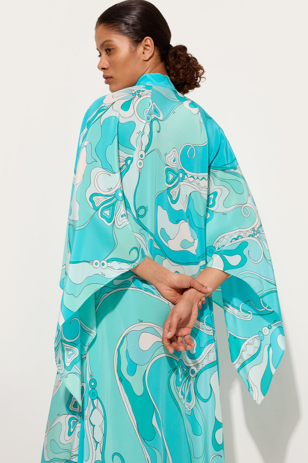 Pucci Orchidee Print Long Kaftan