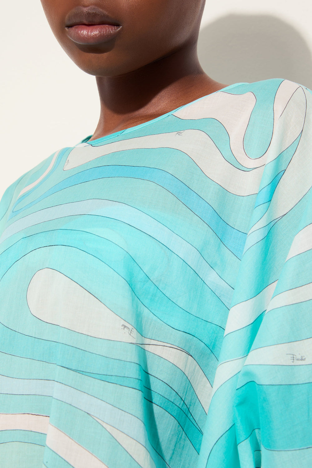Pucci Marmo Print Long Cotton Kaftan
