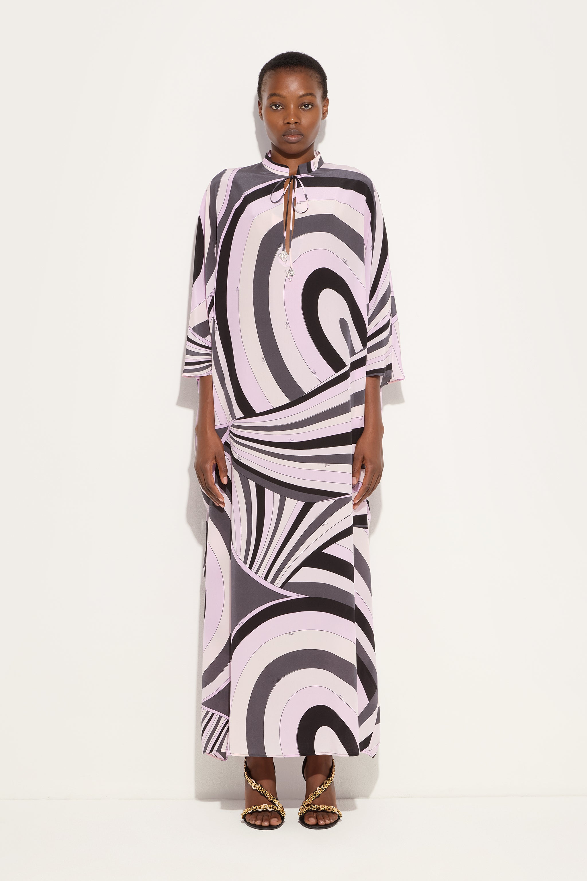 Pucci Iride Print Long Kaftan