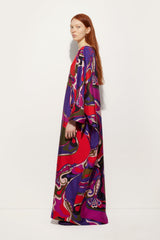 Pucci Orchidee Print Long Silk Kaftan