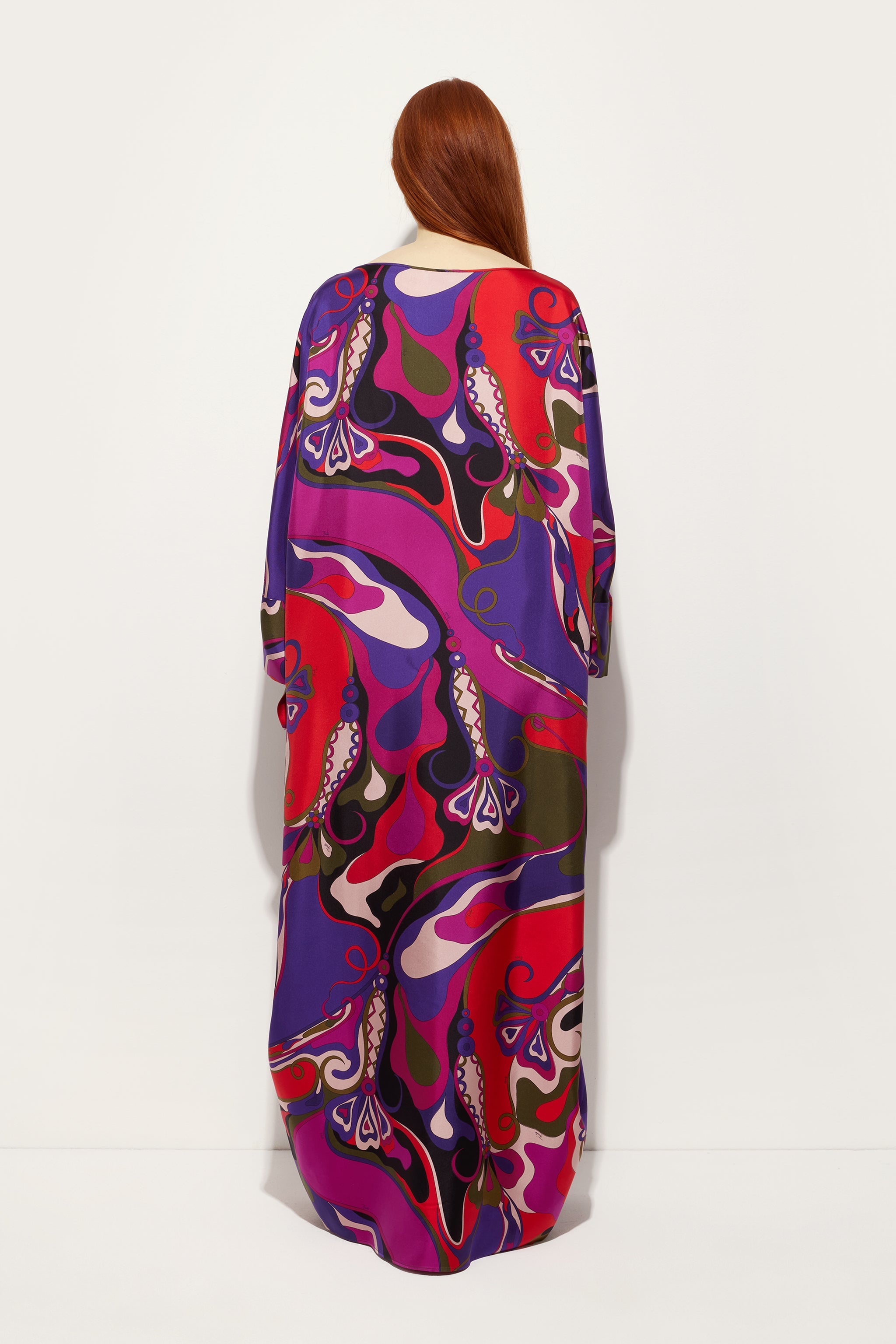 Pucci Orchidee Print Long Silk Kaftan