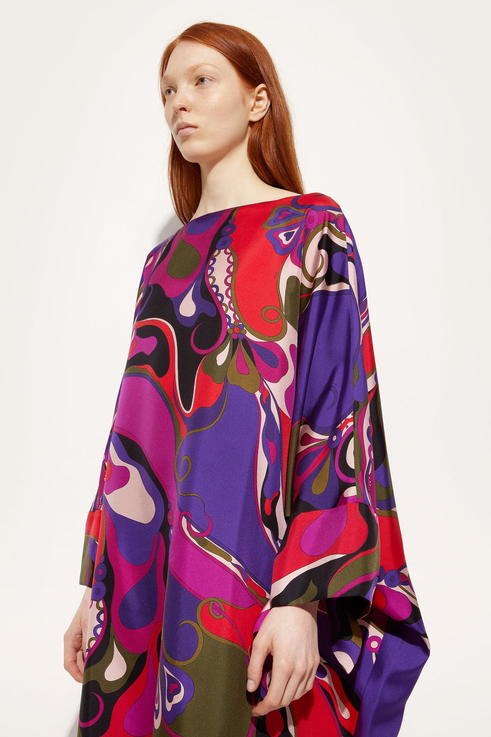 Pucci Orchidee Print Long Silk Kaftan