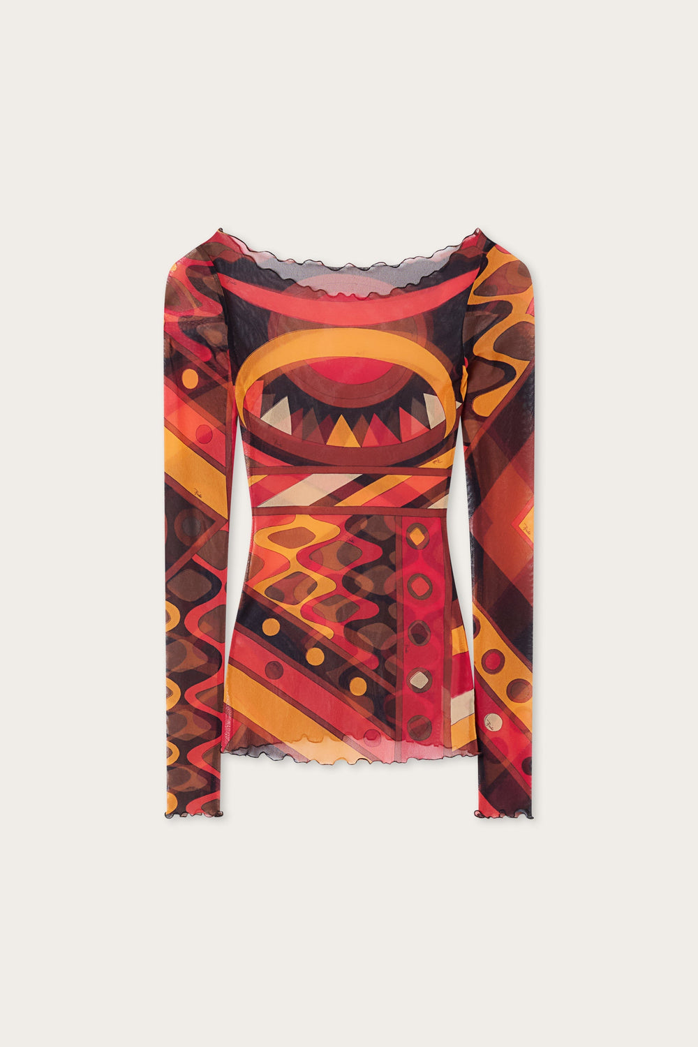 Pucci Vivara Print Tulle Top
