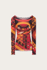 Pucci Vivara Print Tulle Top