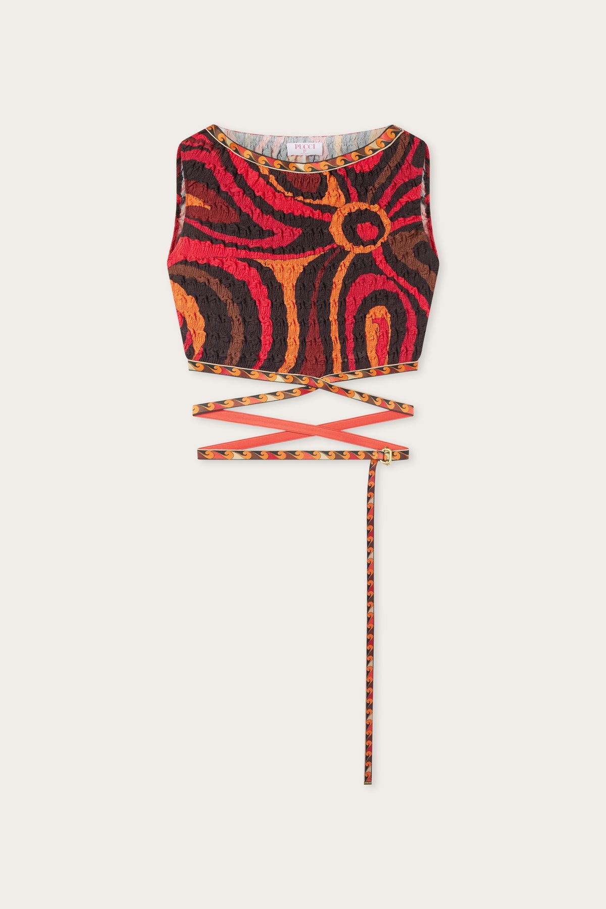 Pucci Marmo Print Shibori Laced Top
