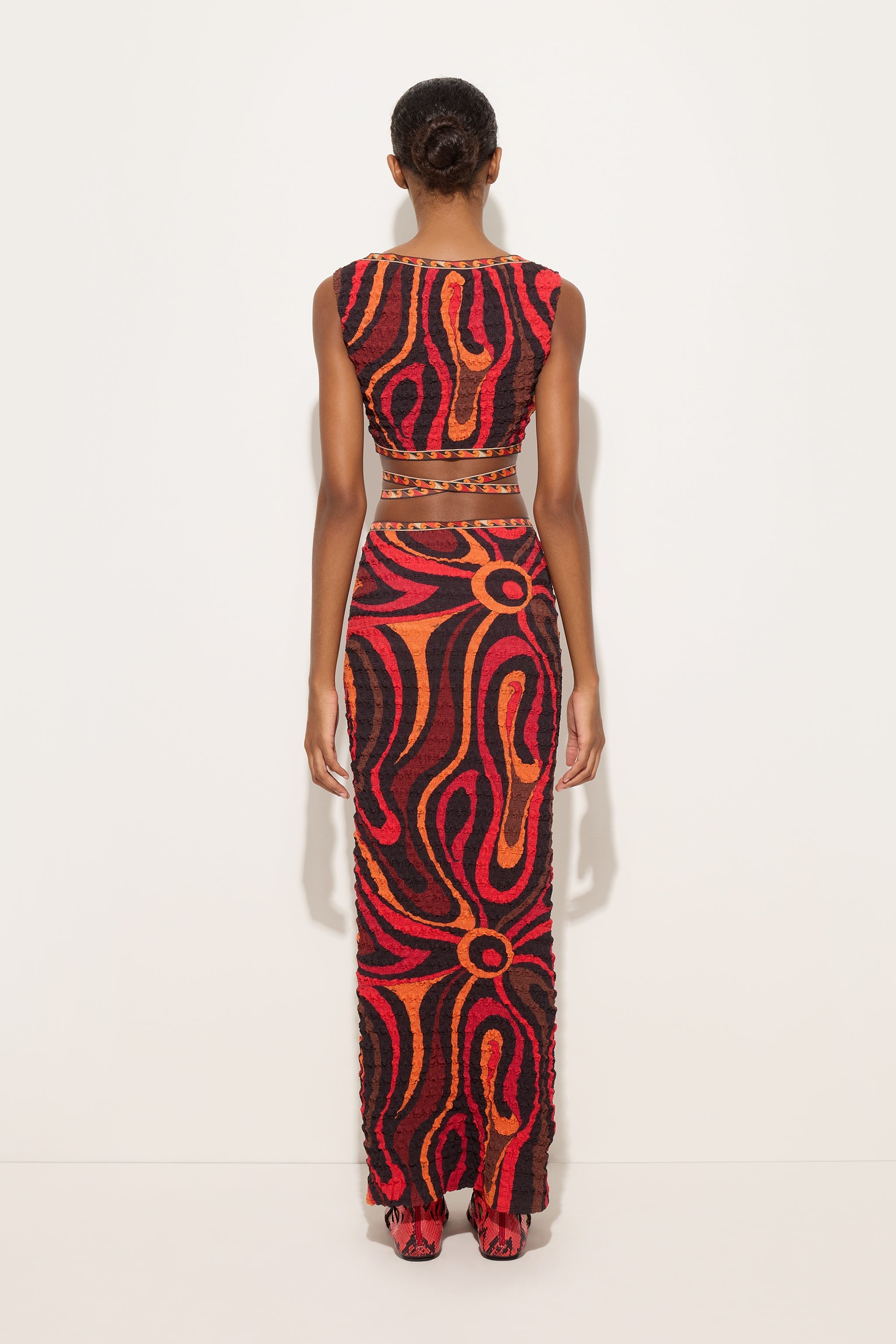 Pucci Marmo Print Shibori Laced Top