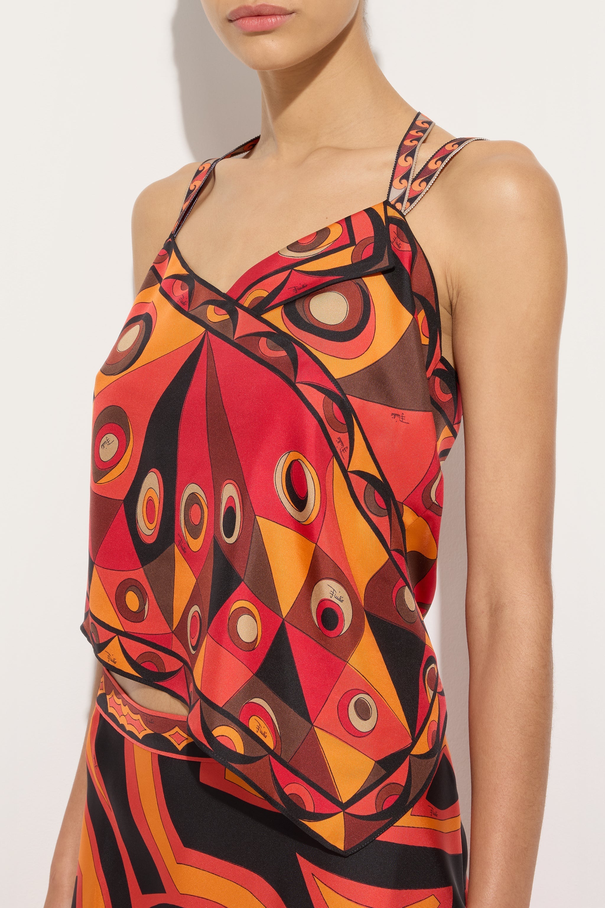 Pucci Occhi Print Silk Scarf Top