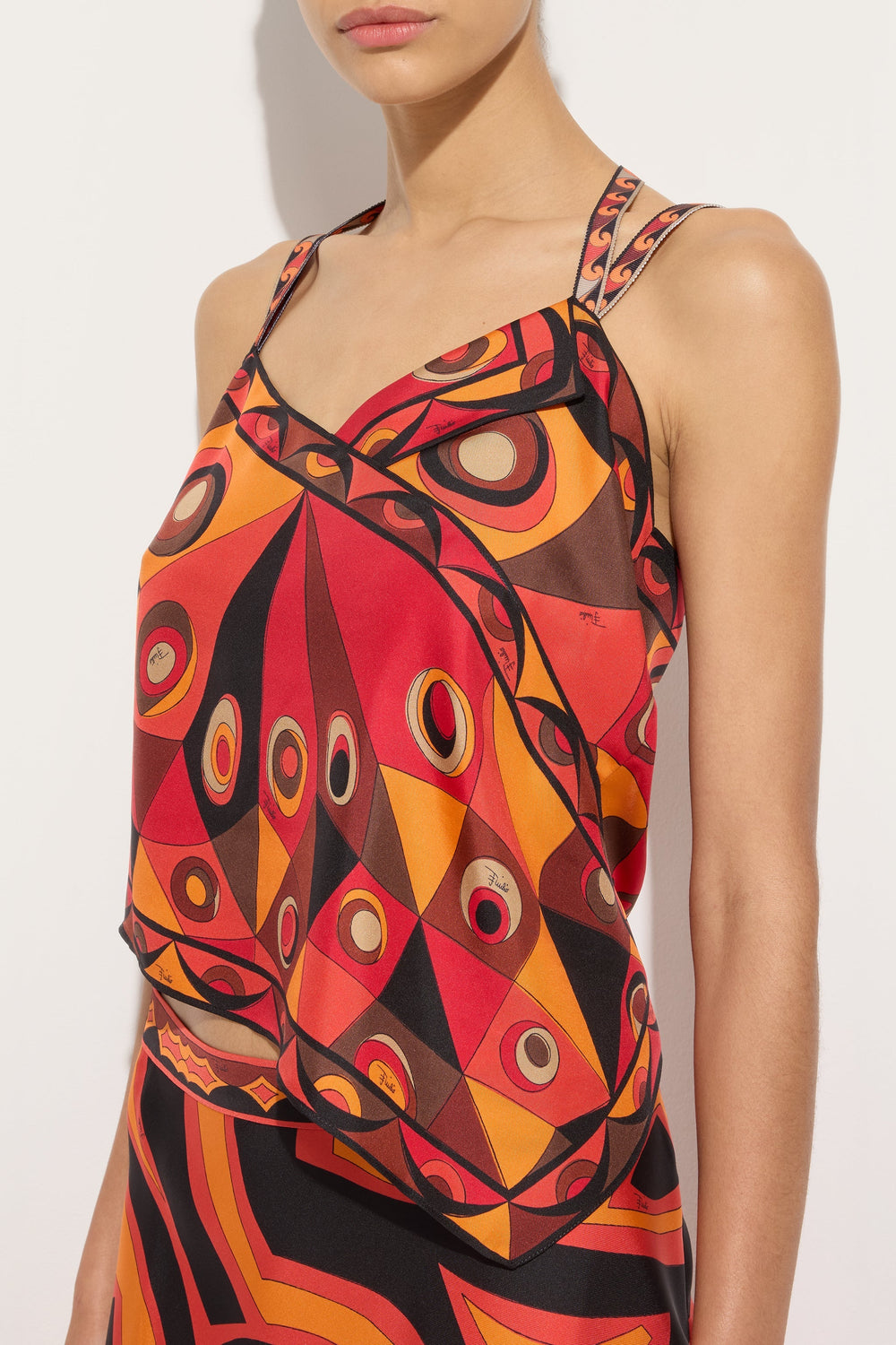 Pucci Occhi Print Silk Scarf Top