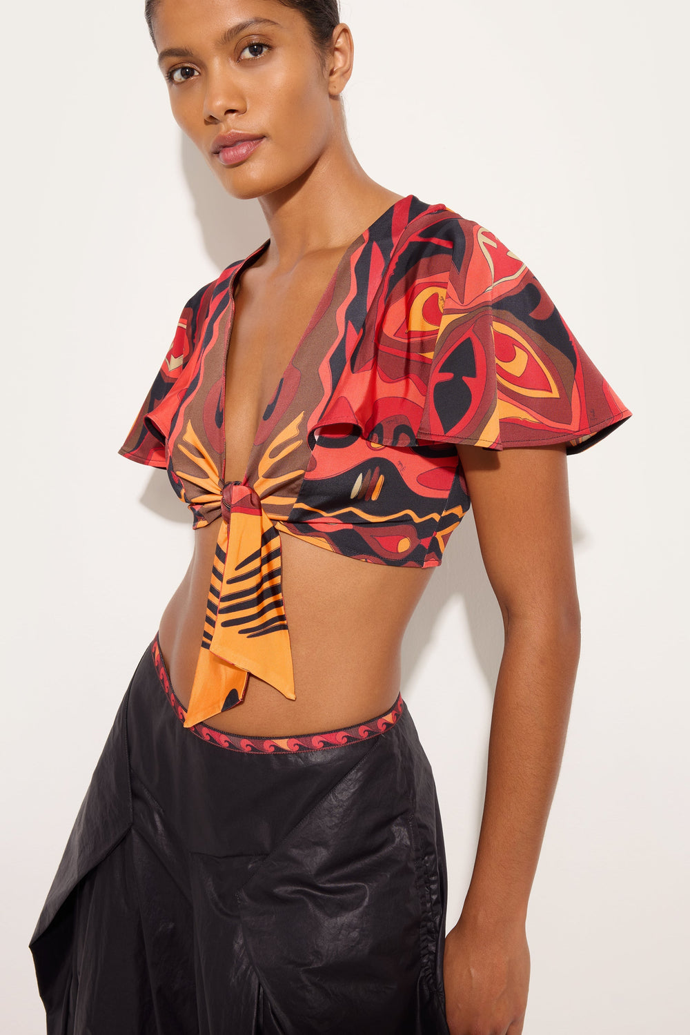 Pucci Angoli Print Knotted Top