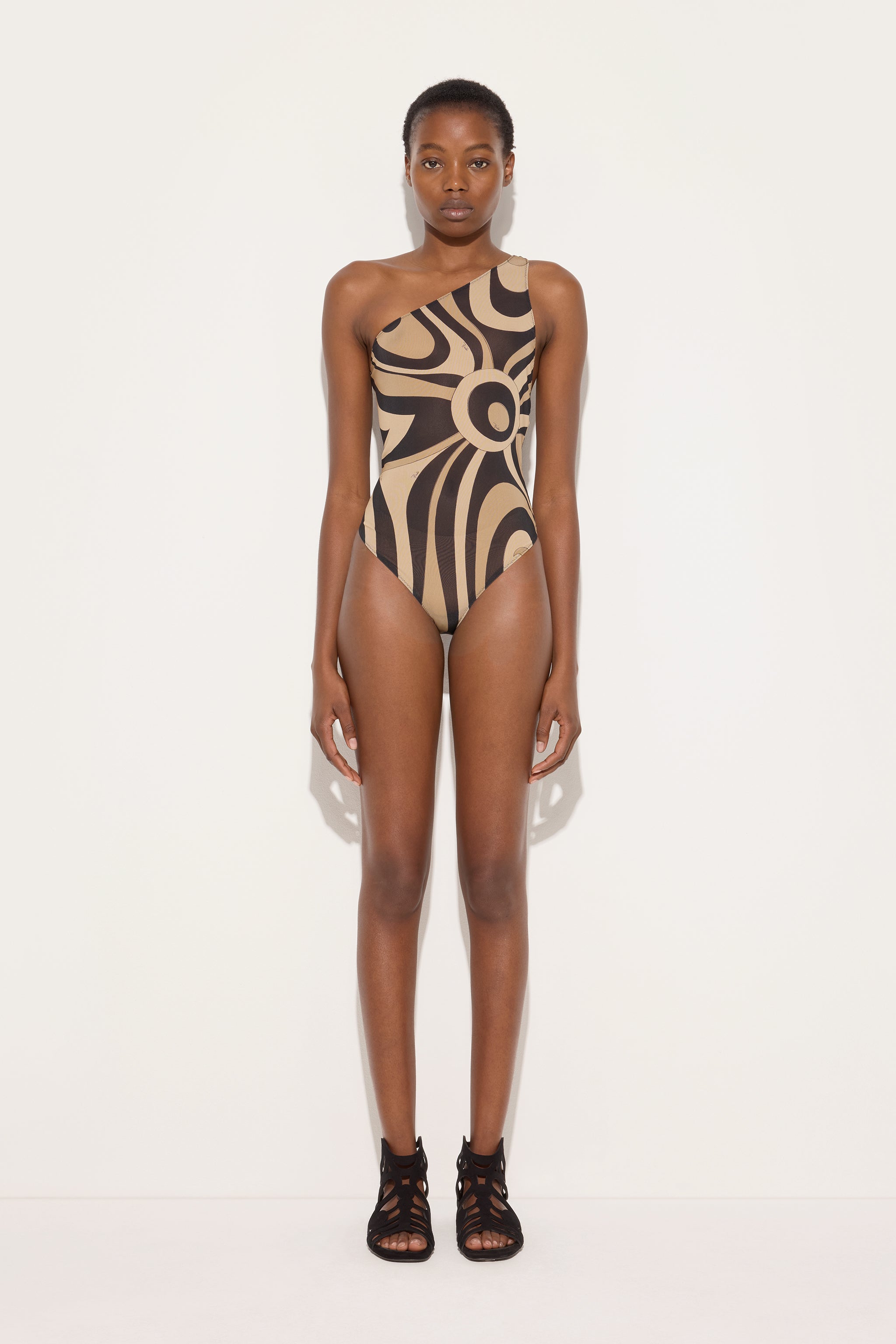 Pucci Marmo Print One-Shoulder Bodysuit
