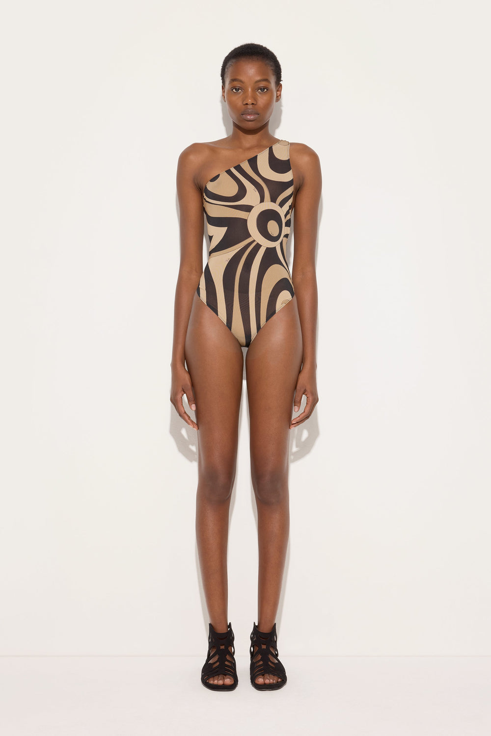Pucci Marmo Print One-Shoulder Bodysuit