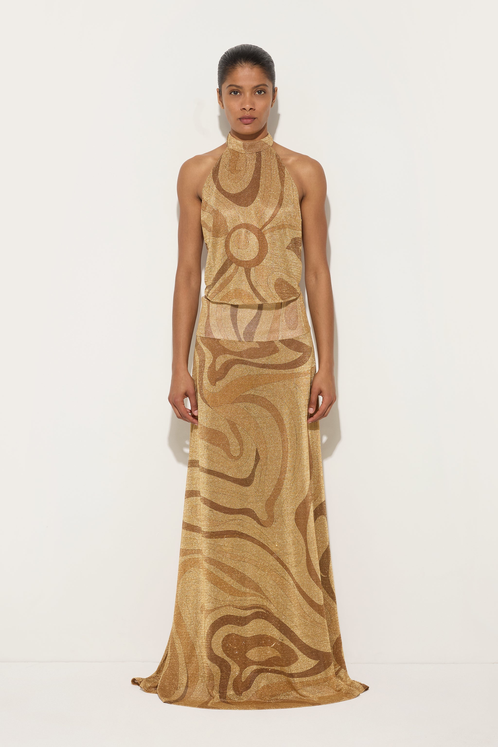 Pucci Marmo Print Lamè Top