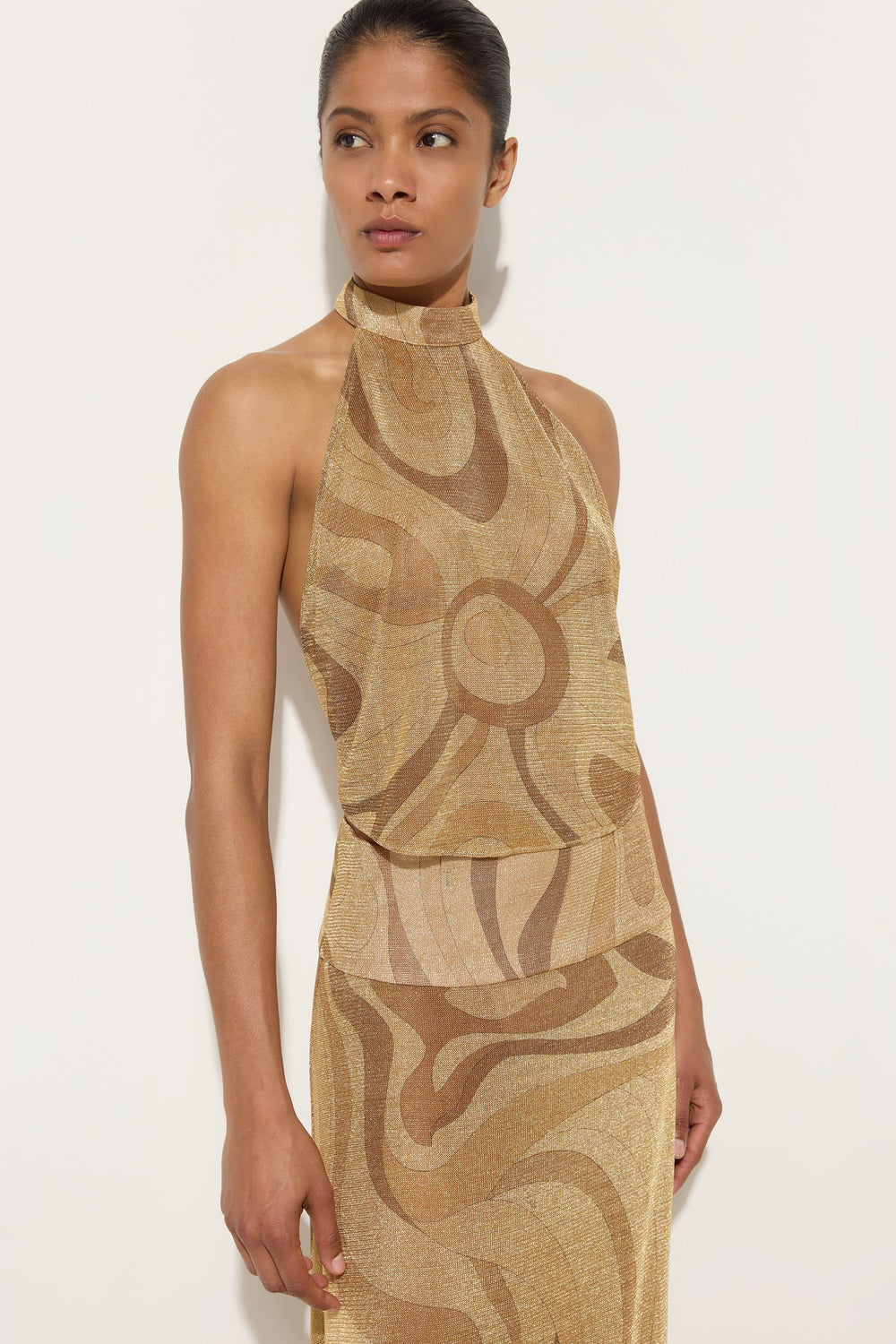 Pucci Marmo Print Lamè Top