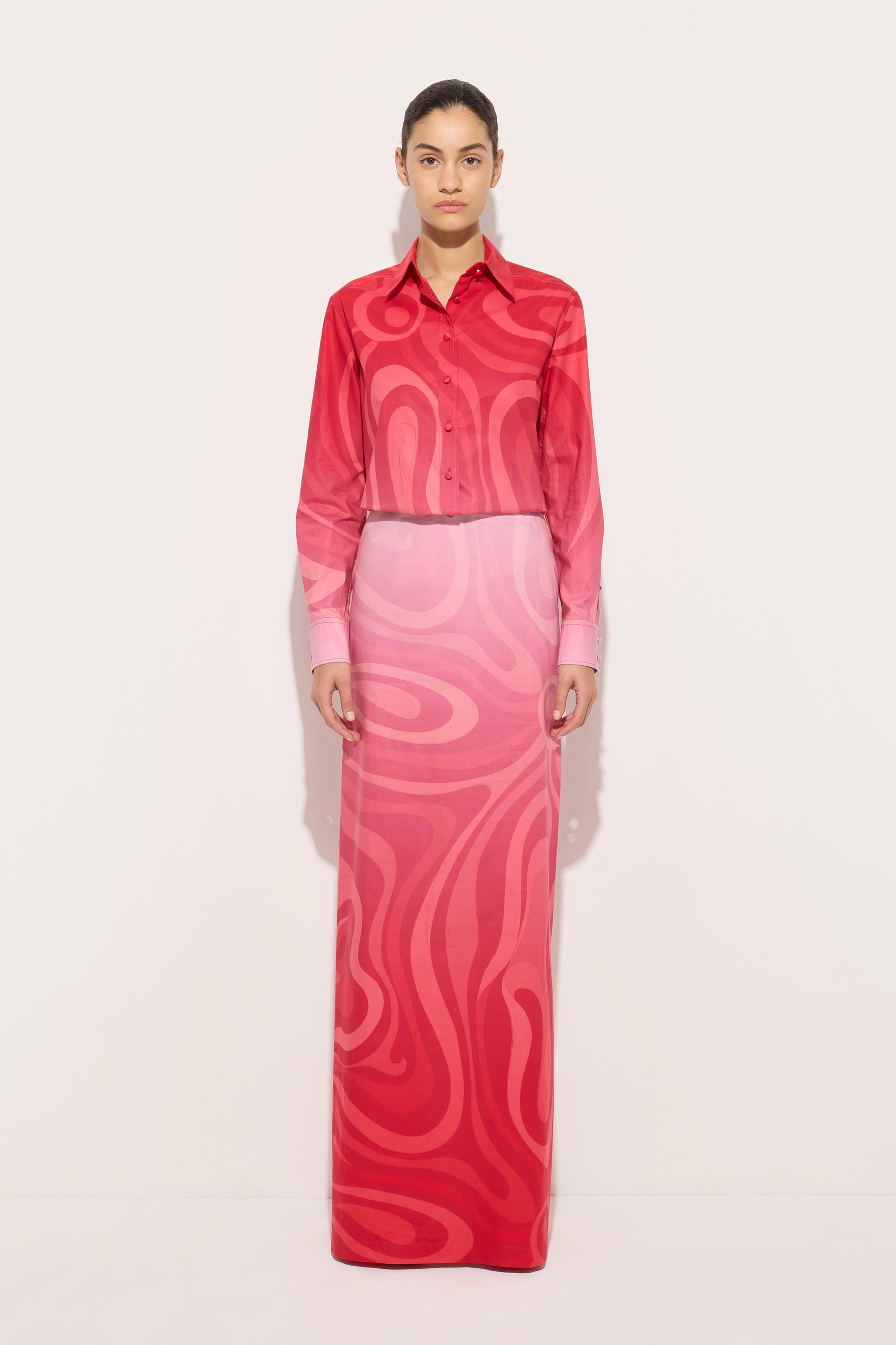 Pucci Marmo Degradé Print Popeline Shirt