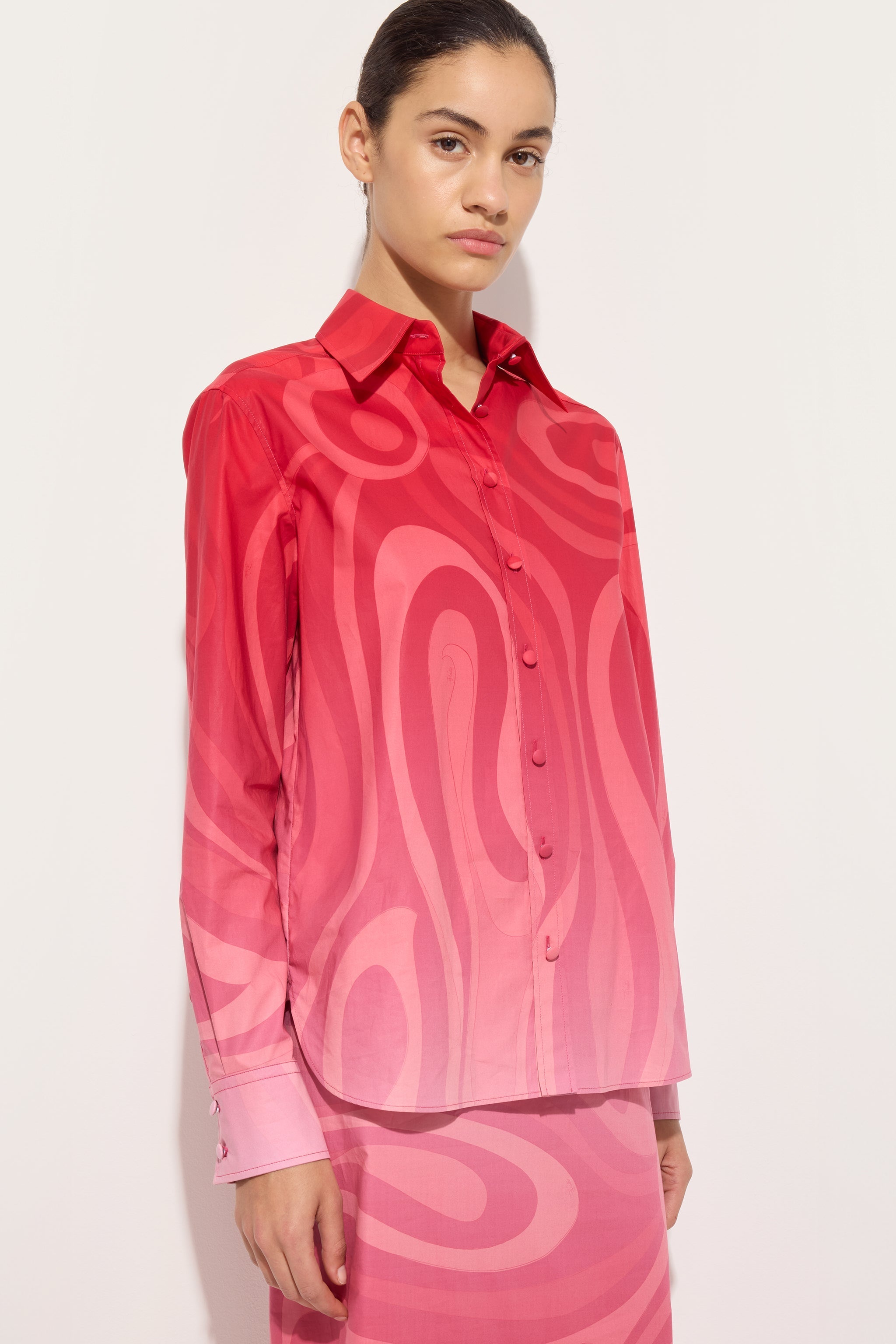 Pucci Marmo Degradé Print Popeline Shirt