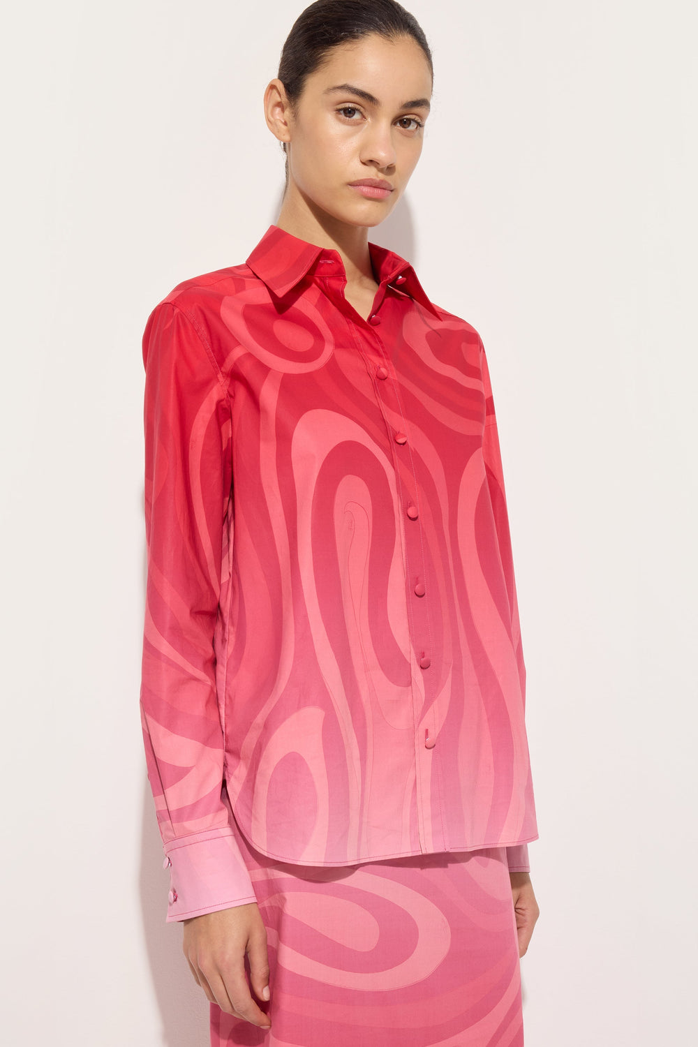 Pucci Marmo Degradé Print Popeline Shirt
