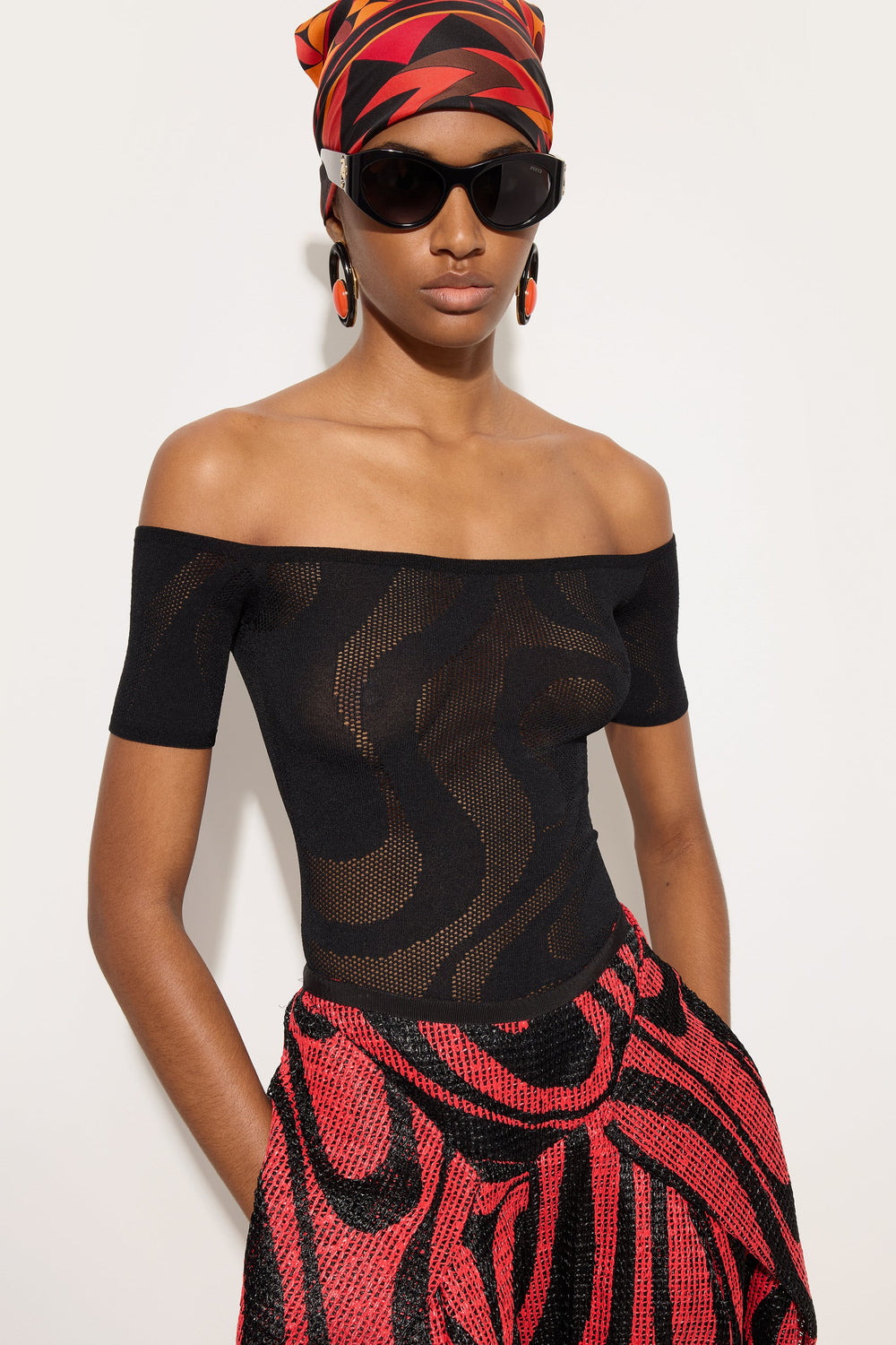 Pucci Short-Sleeved Top in Marmo Jacquard