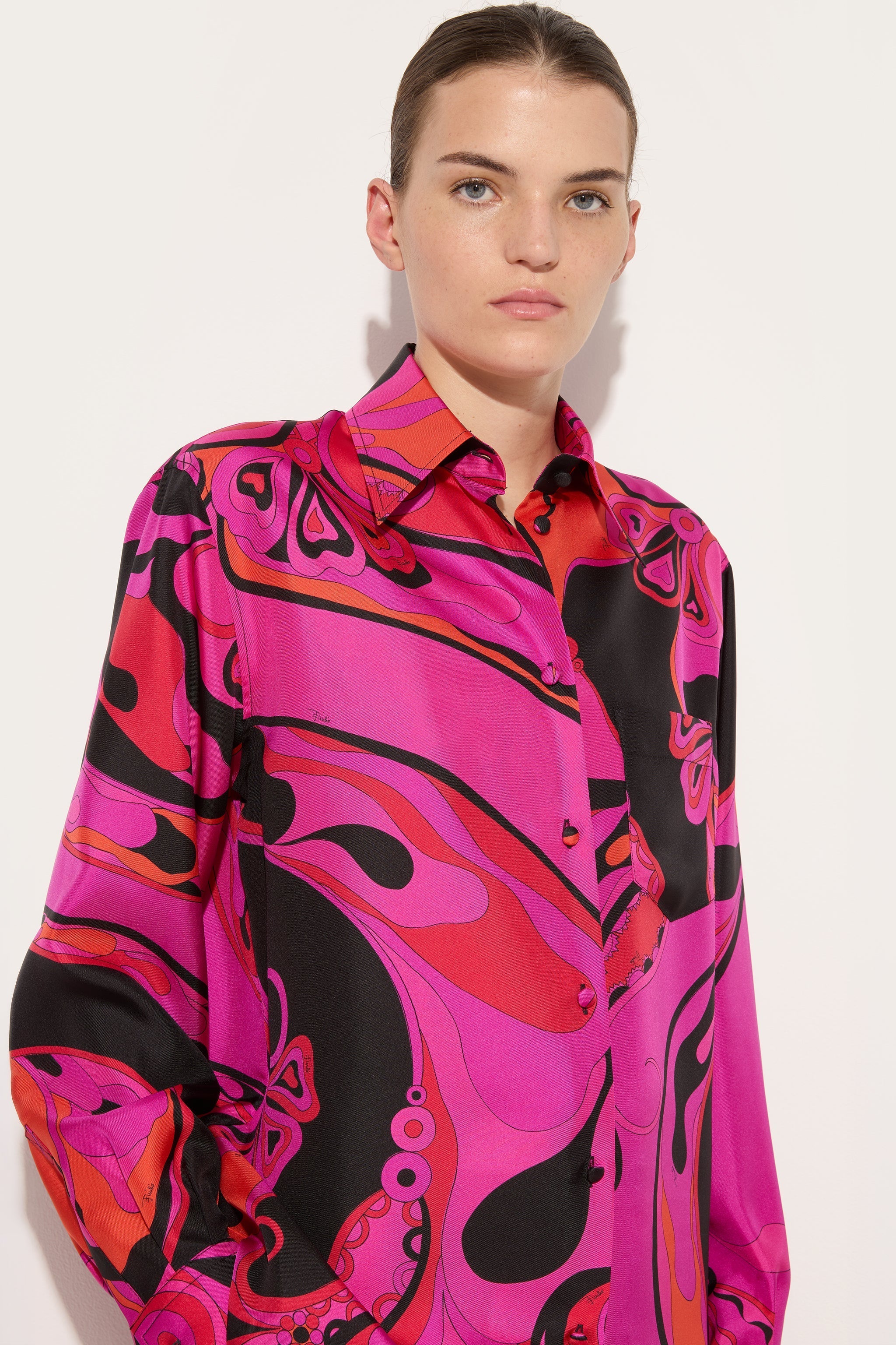 Pucci Orchidee Print Silk Shirt