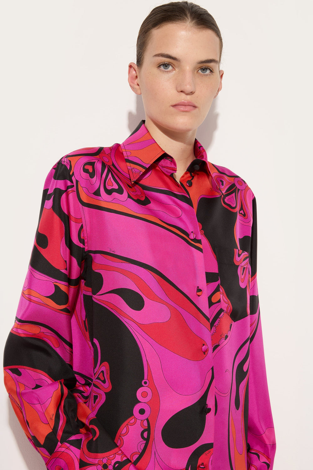 Pucci Orchidee Print Silk Shirt