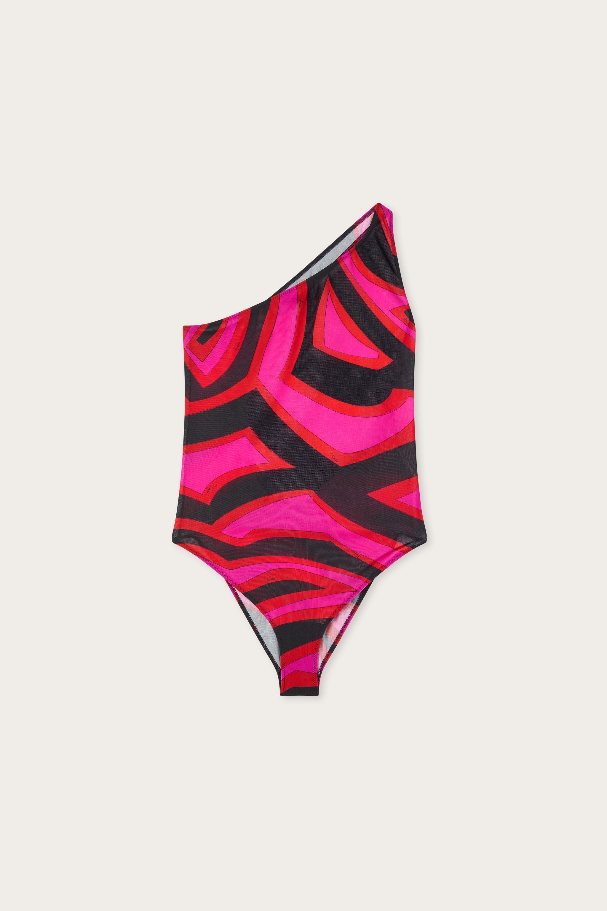 Pucci Labirinto Print One-Shoulder Bodysuit