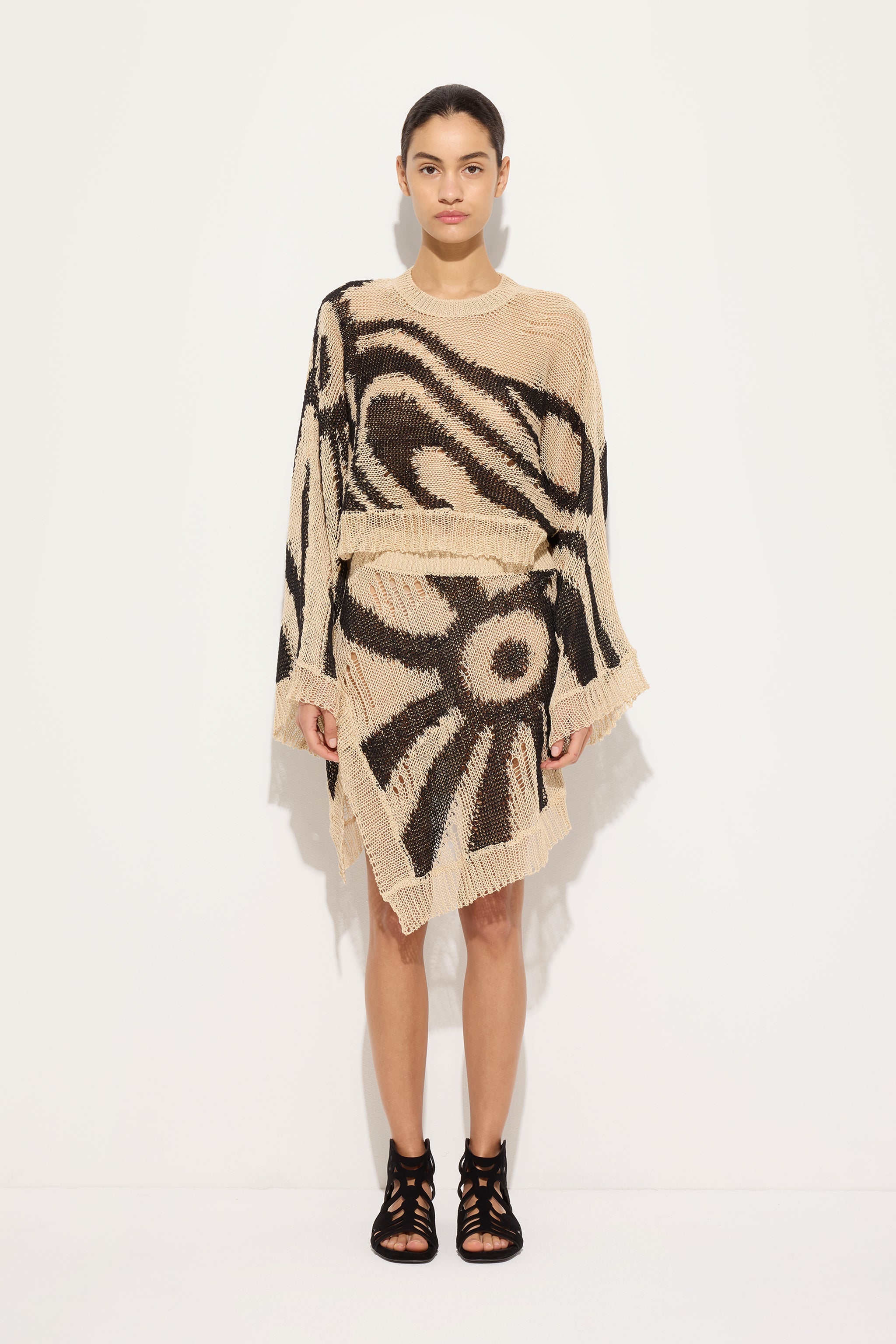 Pucci Marmo print Linen Asymmetrical Skirt