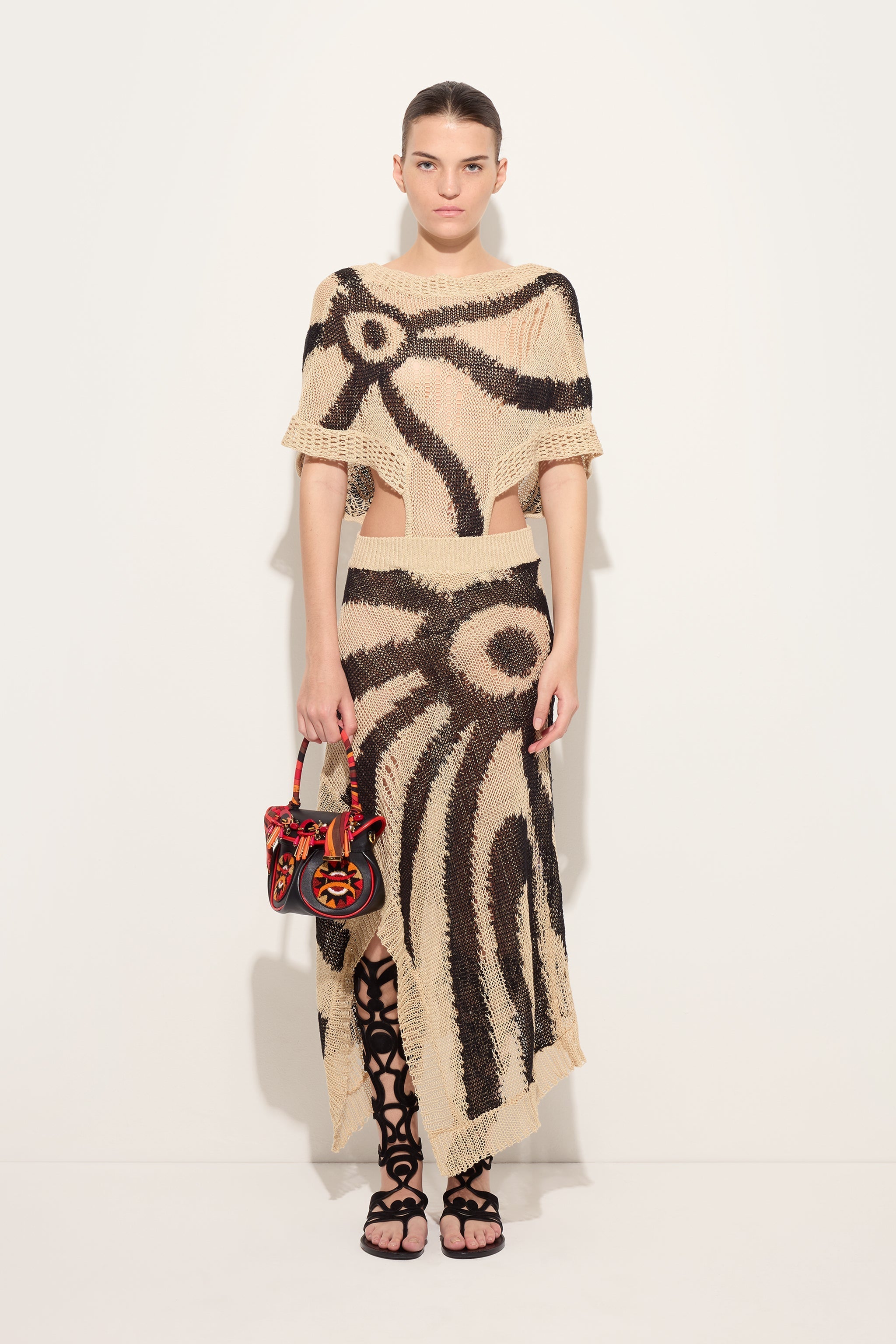 Pucci Linen Long Dress with Asymmetrical Skirt
