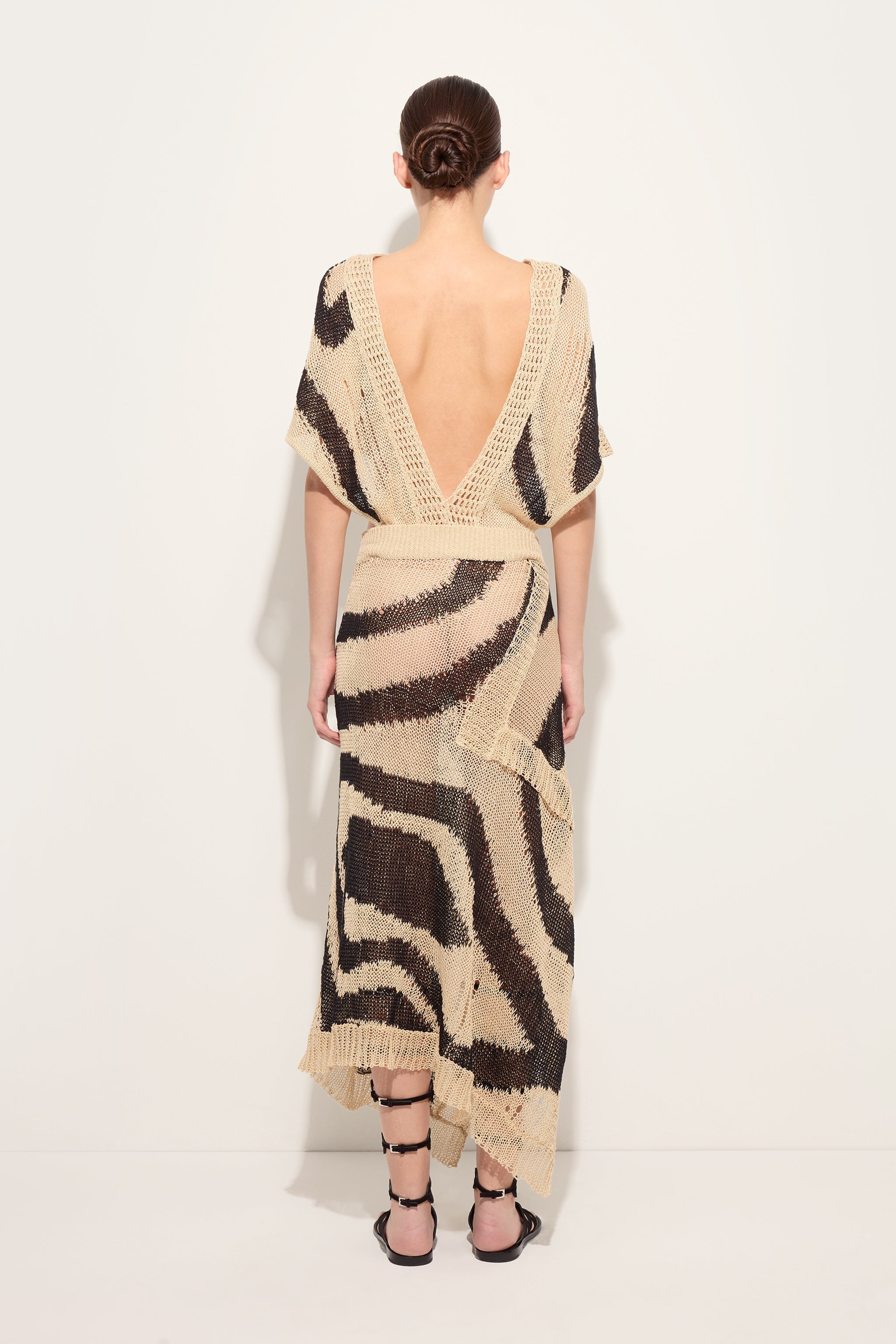Pucci Linen Long Dress with Asymmetrical Skirt